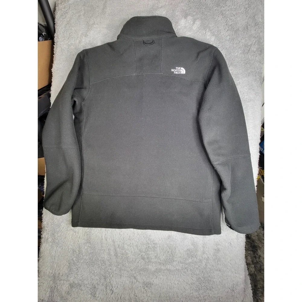 The North Face Mens Full Zip Fleece Waffle Micro Grid Jacket Black Size XL